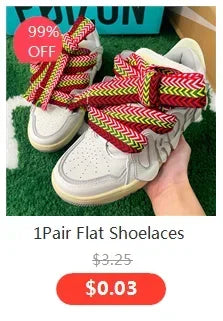 Classic Shoelaces for Sneakers Flat Mixed-colors Shoe laces AF1/AJ Shoelace Elastic Laces Shoes 100/120/140CM Strings 1Pair Pi-Mart