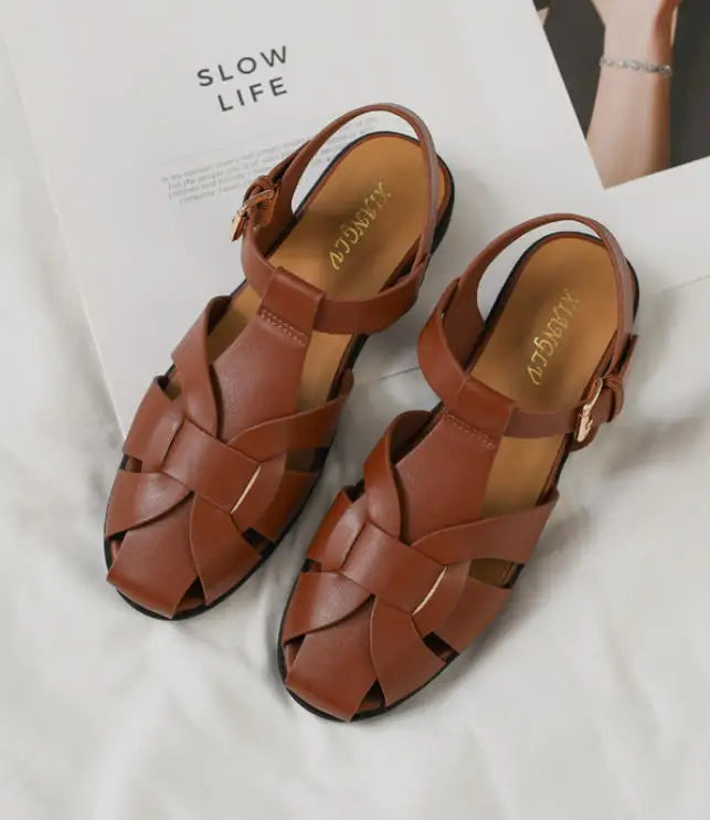 ZAROY Women Sandals Summer 2026 Newest Female Shoes Elegant Office Ladies Sandals Casual Soft Beach Flat Sandalias Roman Zapatos LadyShow.Store