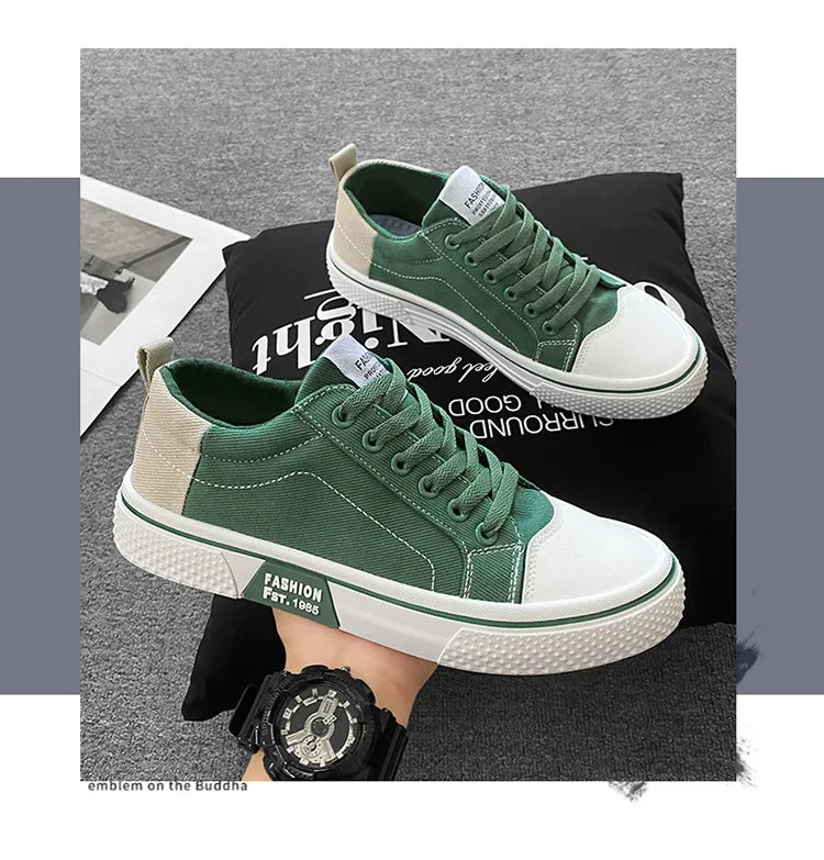 2026 New Summer Men's Breathable Versatile Skateboarding Shoes Men's Soft Bottom Casual Sports Trend Fashion Canvas Shoes 48size Pi-Mart