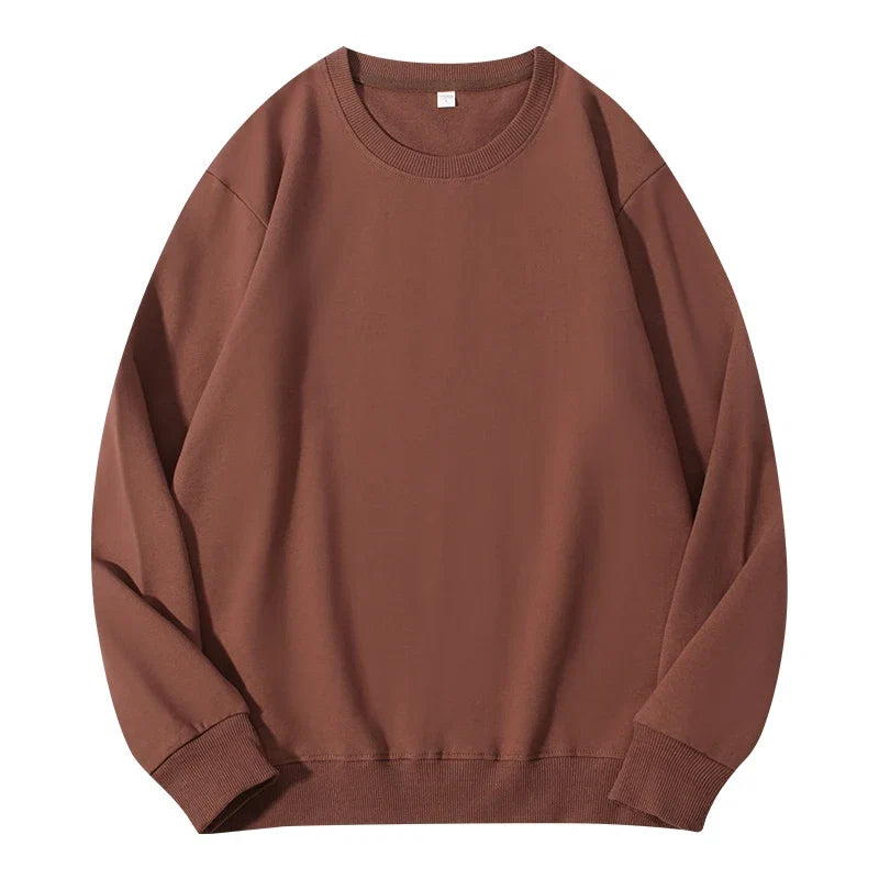 Autumn O-Neck Cotton Women's Sweatshirt Hoodies Basic Loose Casual Women Pullover Solid Sweatshirt Ladies Tops Factory Wholesale LadyShow.Store