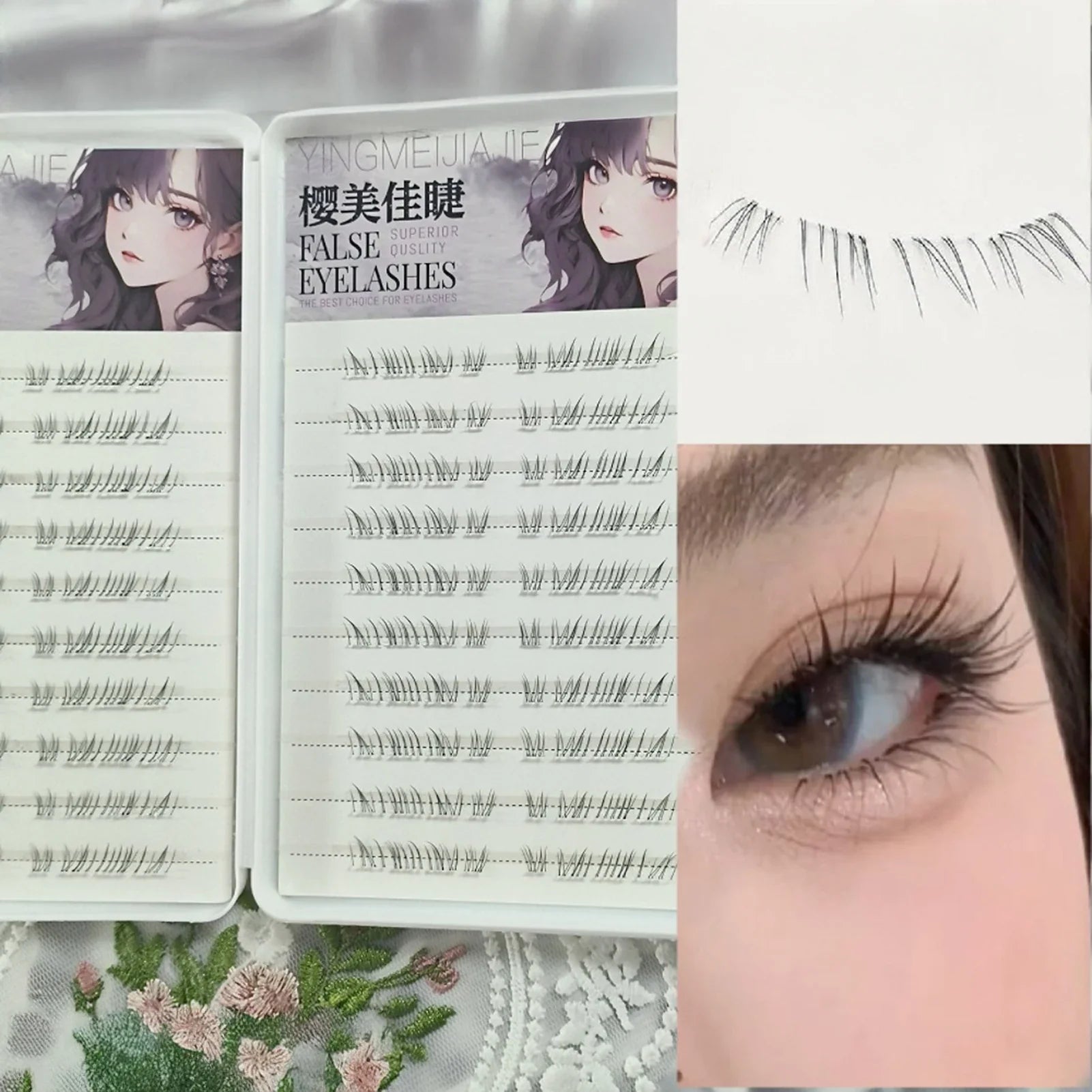 Natural Looking Lower Fake Eyelashes Wispy Cosplay Individual Lashes Cluster Comic False Eyelashes For Beauty Perfect Eye Makeup Tri Light Beauty