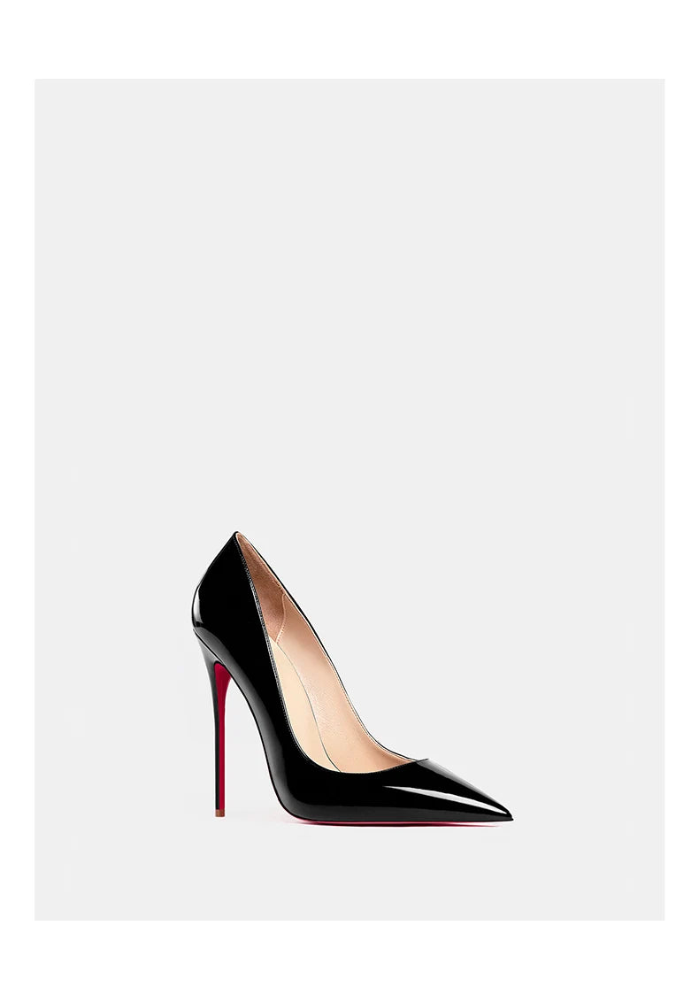 Women heels 2026 leather Heels for women Luxury Brand Pumps Red sole Pointed Toe High Heels Elegant Stiletto Ladies Prom Shoes Pi-Mart