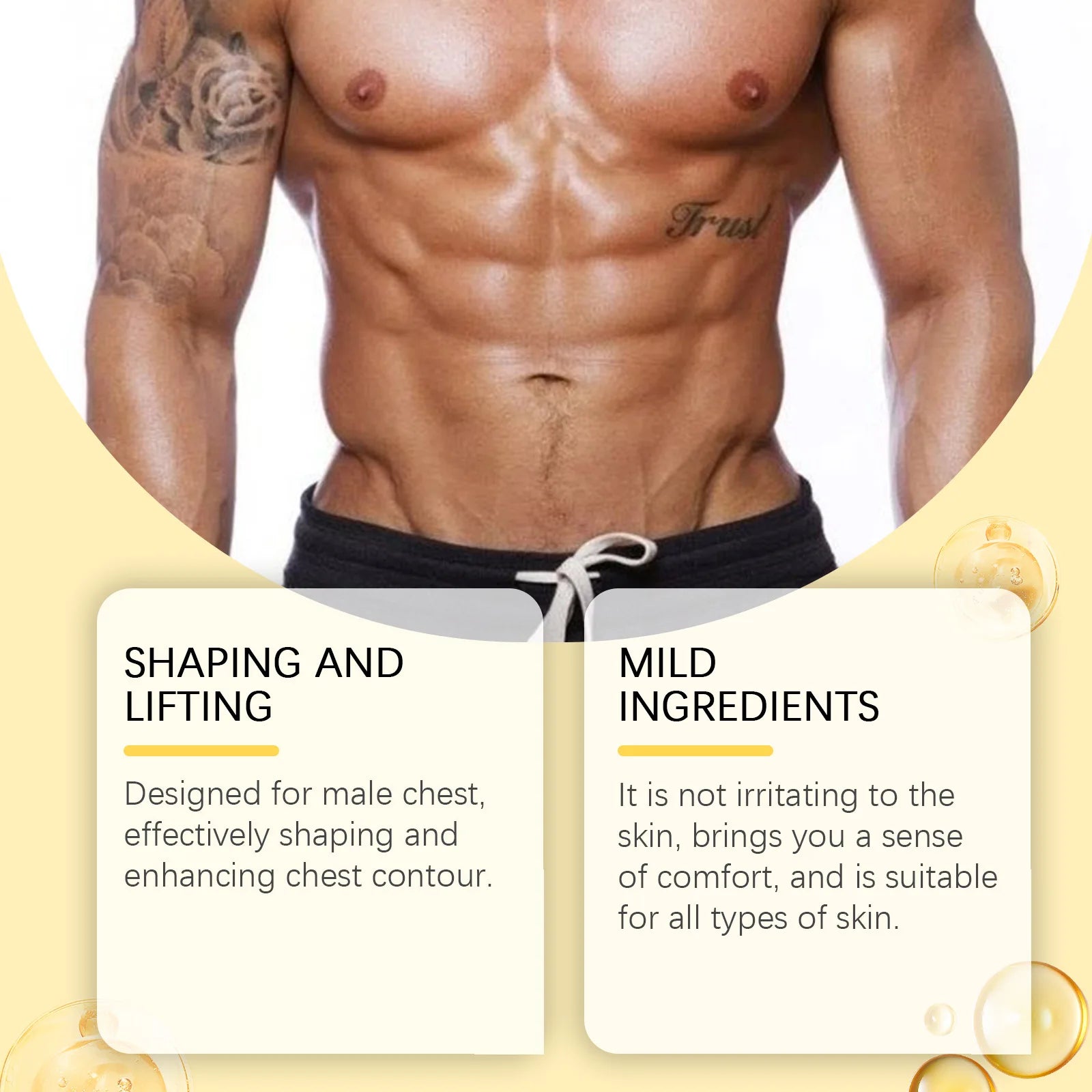 15ml Men's Bee Male Breast Warming Oil Chest Firming Massage Serum Chest Firming Oil Skin Care Pi-Mart