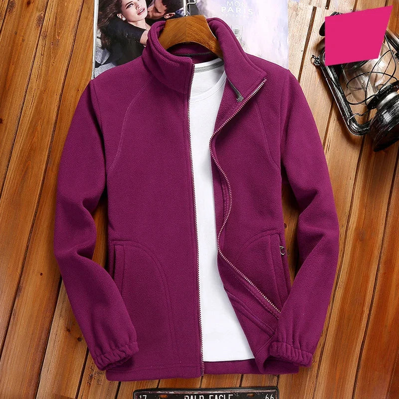 2023 New Winter Women's Zipper Cardigan Sweatershirt Warm Coral Fleece Jacket Ladies Outdoor Running Polar Fleece Coat Clothes LadyShow.Store