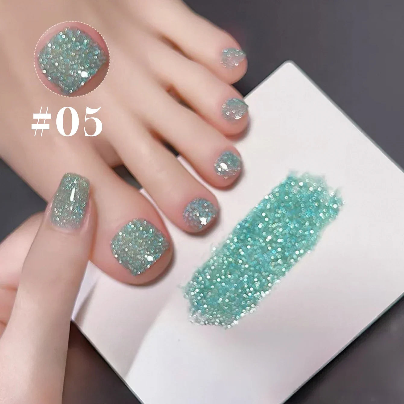 SHAKA 1-8pcs Popular Versatile Whitening Pink Green Blue Bling Gel Super Glitter Water Light Broken Diamond Gel Nail Polish Tri Light Beauty