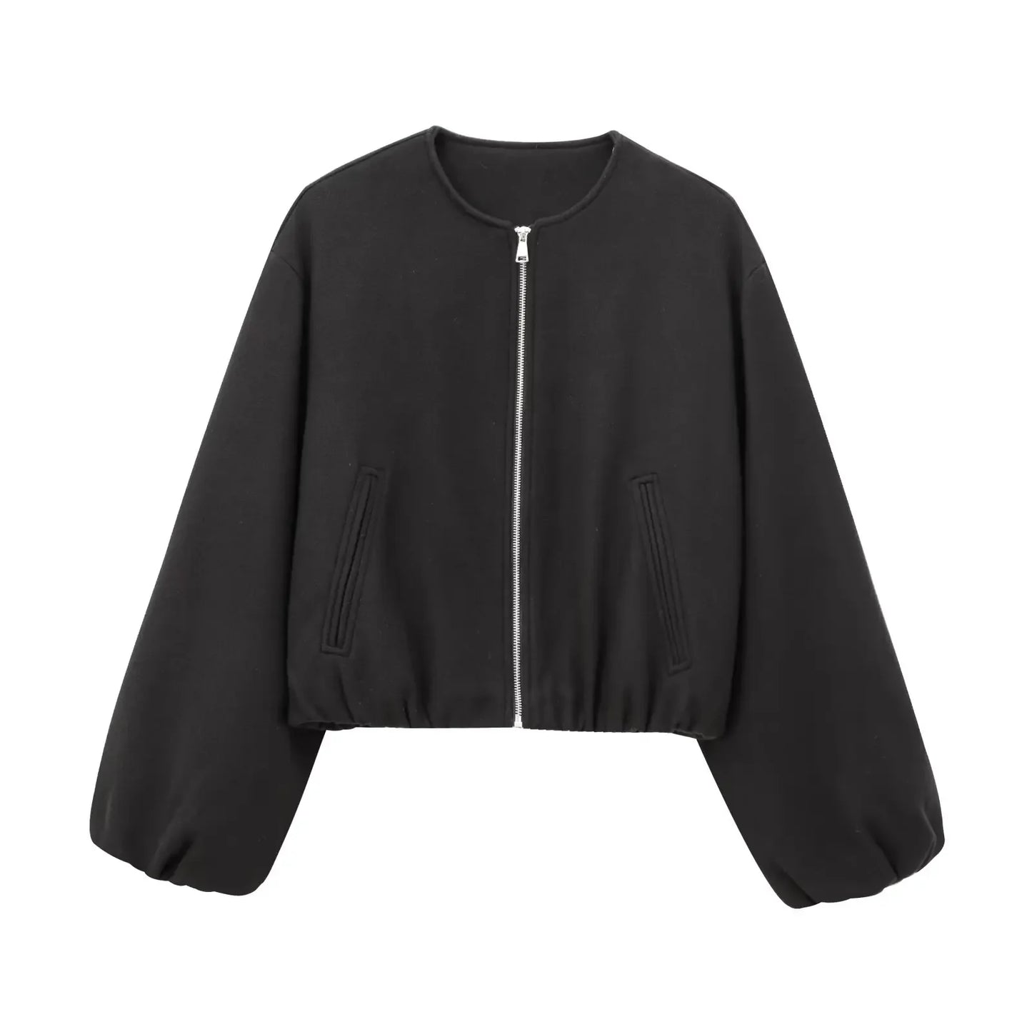 MUJER Red Zipper Bomber Jackets for Women Soft Cropped Jackets Woman 2025 Long Sleeve Woman's Sports Jacket New in Outerwears LadyShow.Store