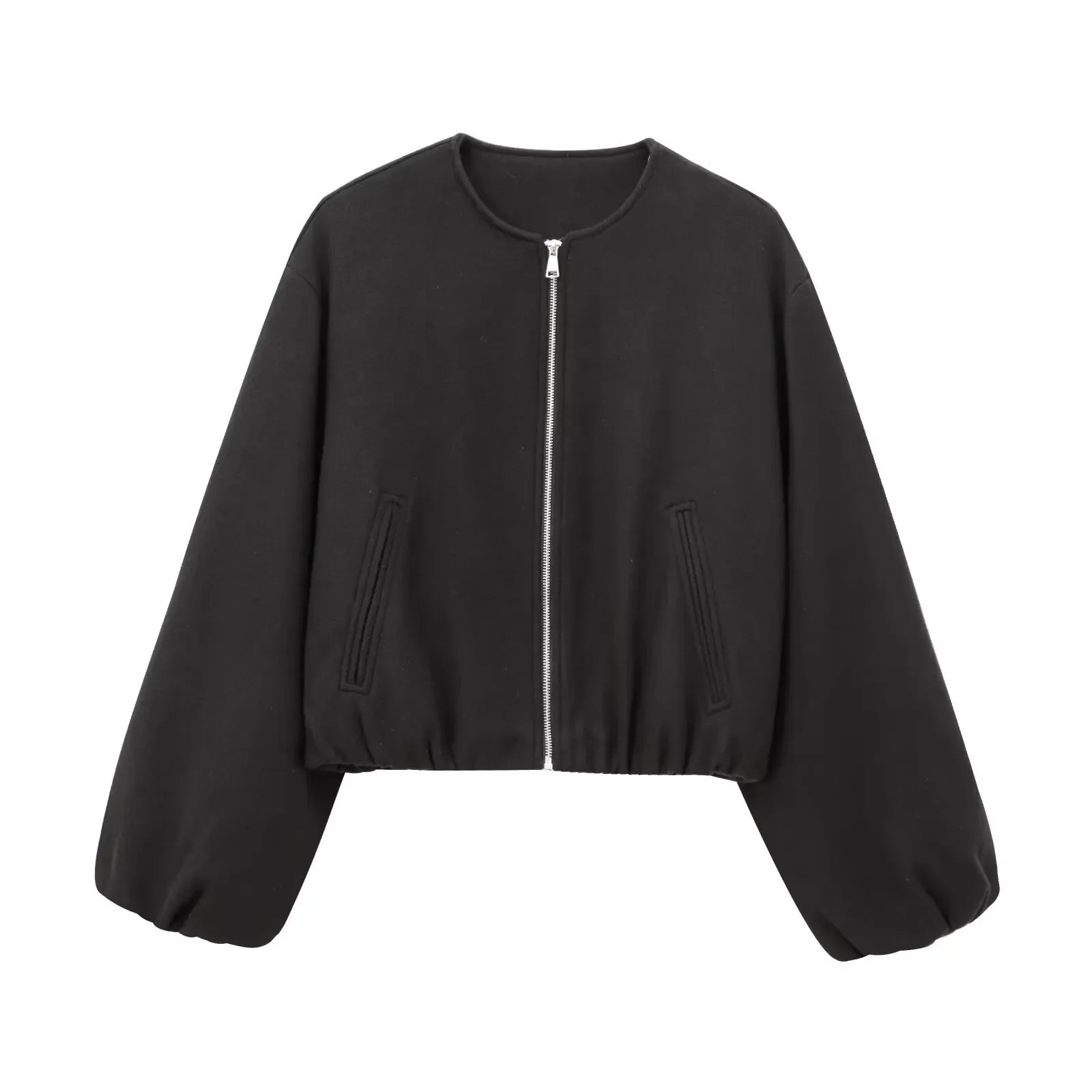 MUJER Red Zipper Bomber Jackets for Women Soft Cropped Jackets Woman 2025 Long Sleeve Woman's Sports Jacket New in Outerwears LadyShow.Store