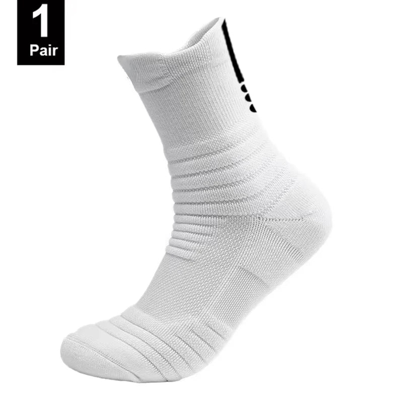 1/3 Pairs Anti-slip Football Socks Men Cotton Sock Short Long Tube Soccer Basketball Sport Socks Breathable Deodorous Sock 39-45 Pi-Mart