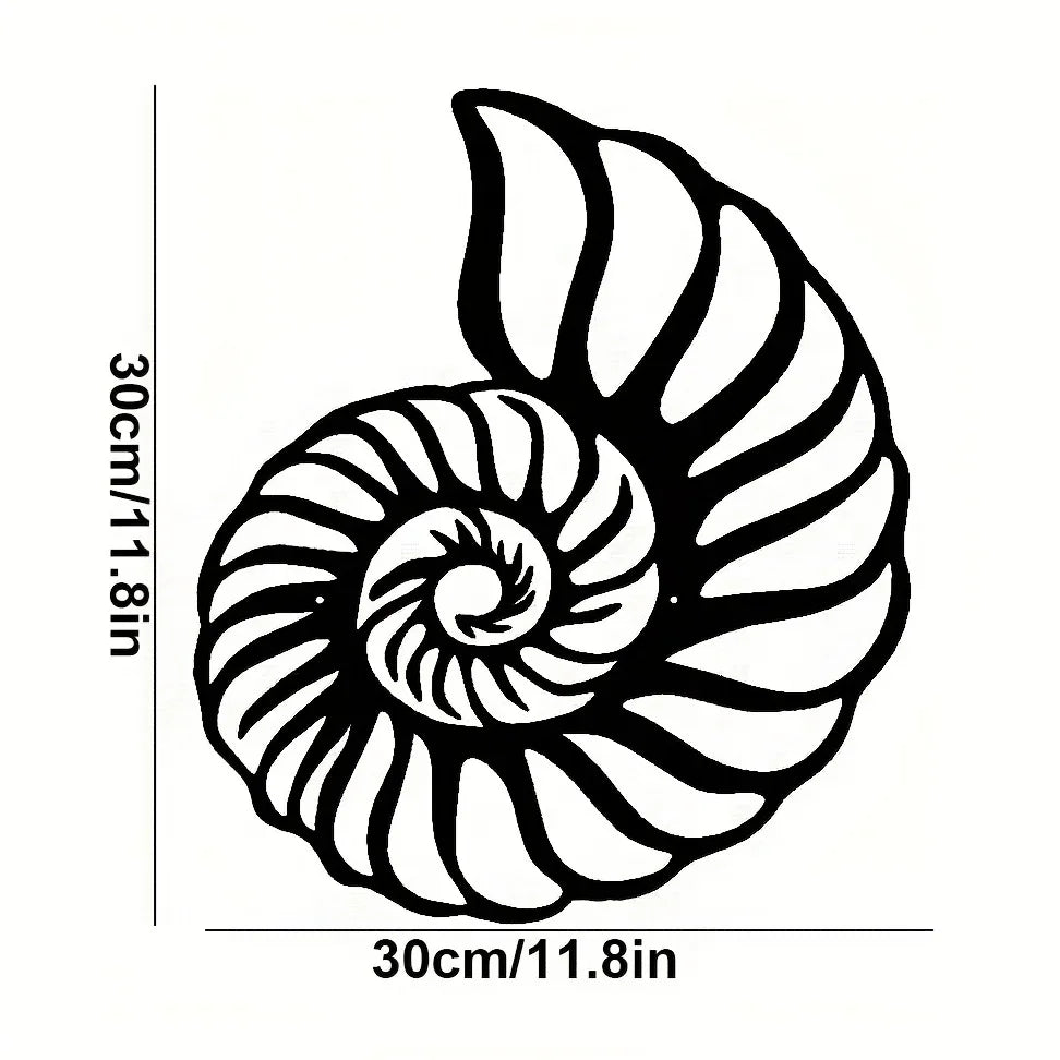 1pc Nautilus Shell Coastal Beach Metal Wall Art, Metal Wall Art Interior Decoration, Home Wall Hangings LadyShow.Store