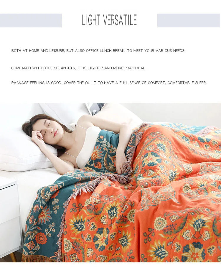 Nordic Throw Blanket For Beds Cotton Double Sided Sofa Cover Sofa Cushion Soft Blanket Leisure Bedspread Four Seasons Thin Quilt Pi-Mart