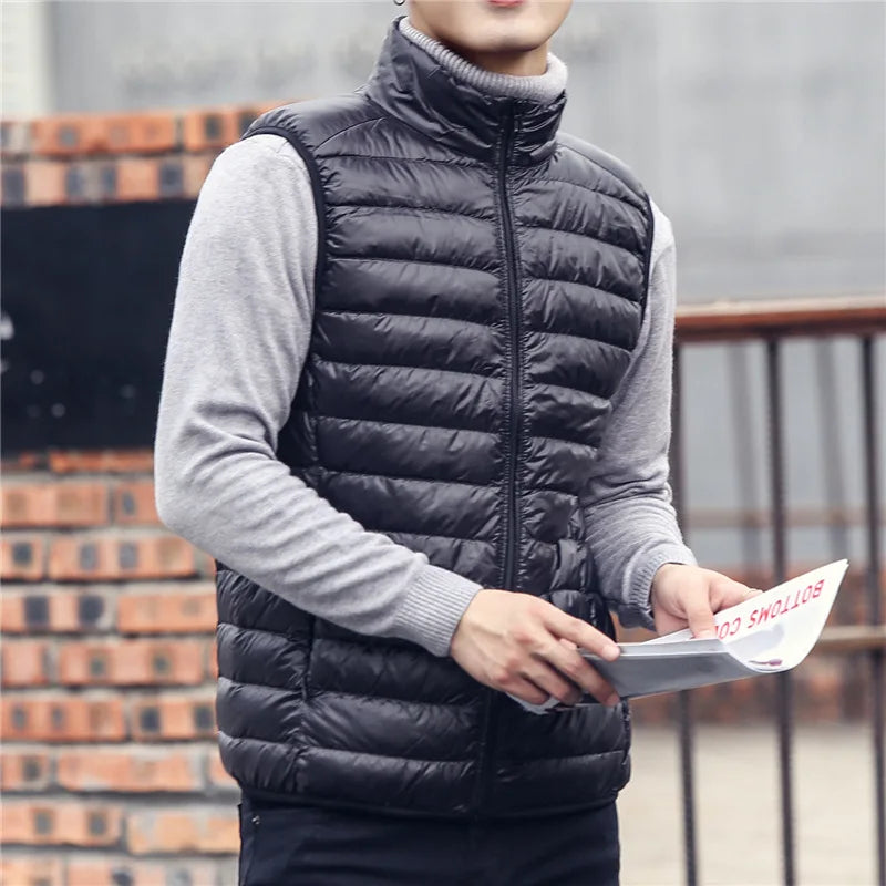 Men's Sleeveless Puffer Jackets Fashion Brand Men Down Vest Coats New Winter Casual Lightweight Down Duck Vest Coats Male LadyShow.Store