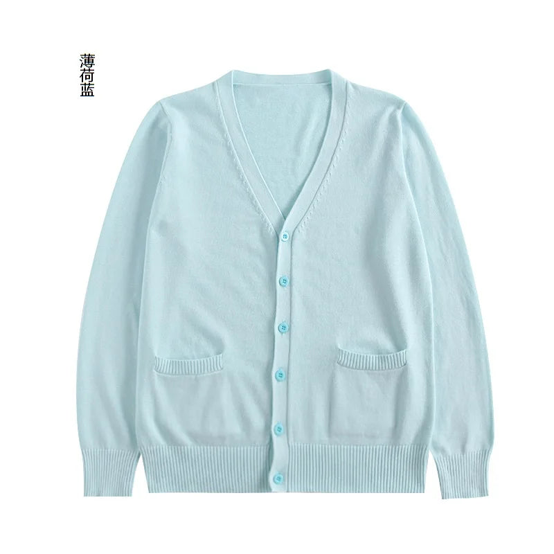 New Sweater Solid Candy Women Knit Top Fashion Female Cardigan Thin Spring Autumn Long Sleeve Adult Jacket Clothes Slim XS-2XL LadyShow.Store