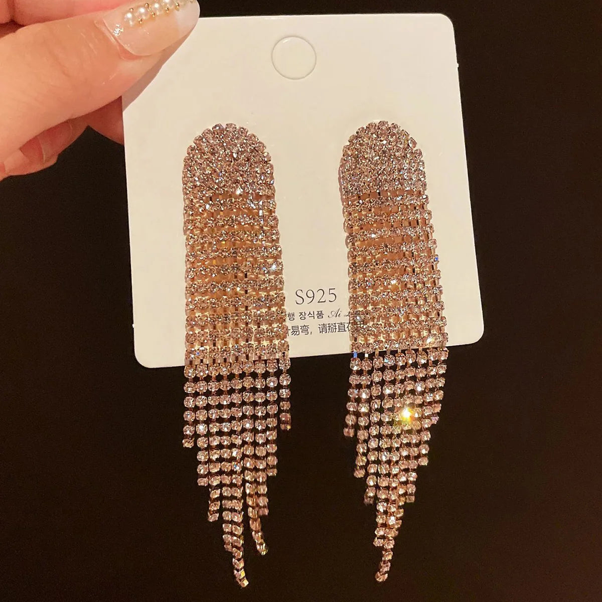 2PC Women's Fashion Copper Claw Chain Long Tassel Earrings Outdoor Travel Carnival Banquet Party Holiday Dressing Gift-233 Pi-Mart