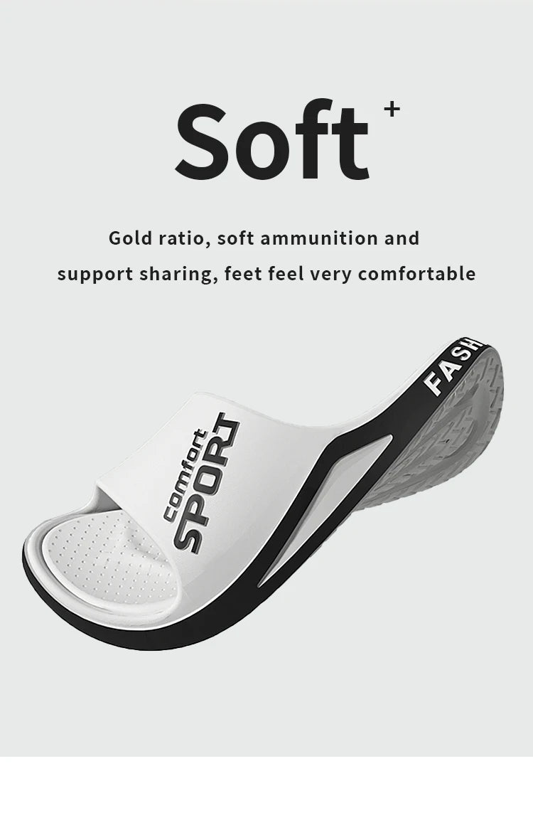 Fashion Men's Sandals Summer EVA Comfortable Anti-Slip Soft Soles House Slippers for Indoor Outdoor Wear Breathable Shower Slide Pi-Mart