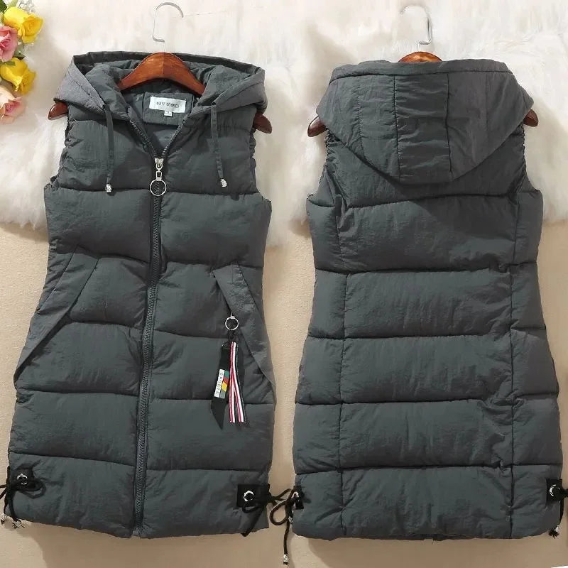 2023 New Autumn Women Vest Winter Puffer Parkas Coat Casual Pocket Hooded Waistcoat Female Sleeveless Jacket  Outerwear LadyShow.Store