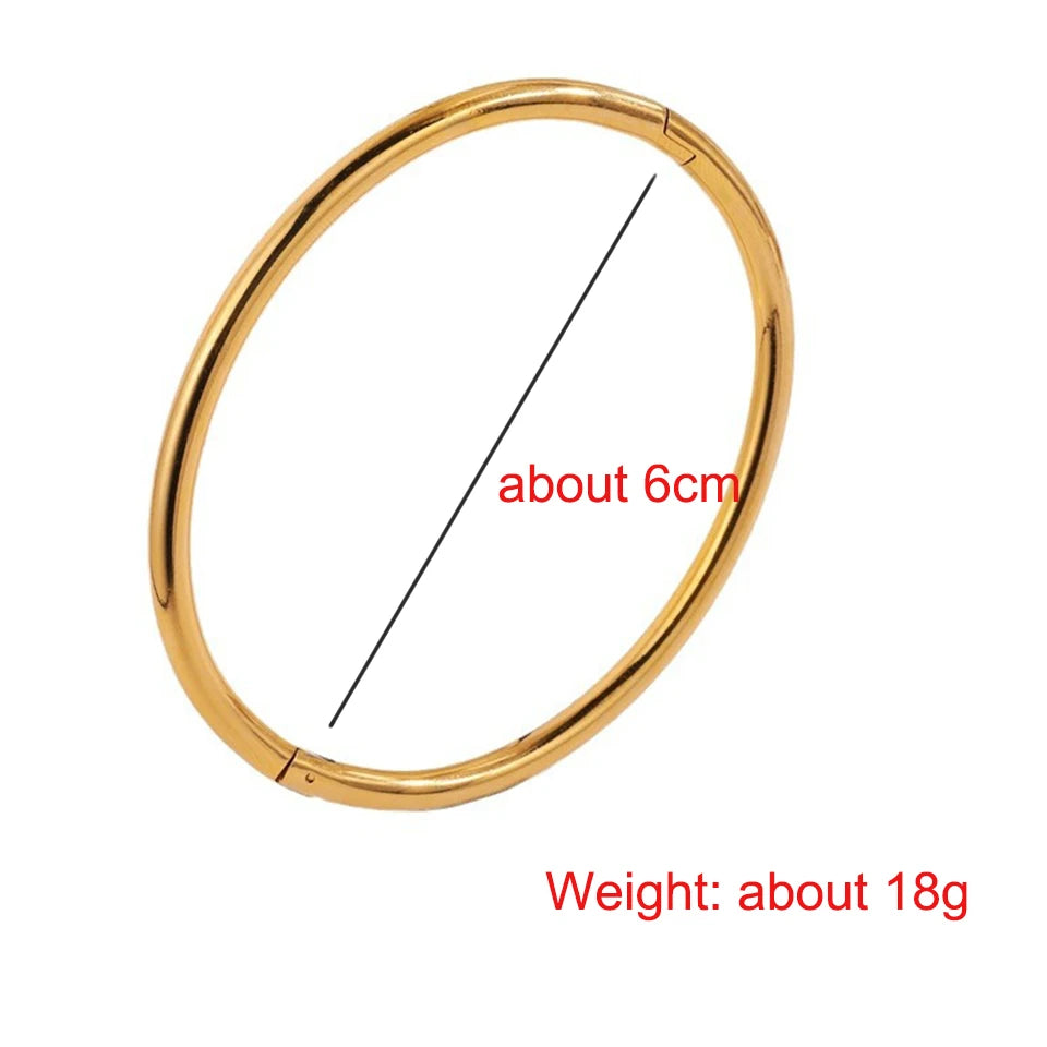 ZAKOL Waterproof Stainless Steel Cuff Bracelet Bangles for Women Smooth Metal Openable Bracelets Jewelry Gift Pi-Mart