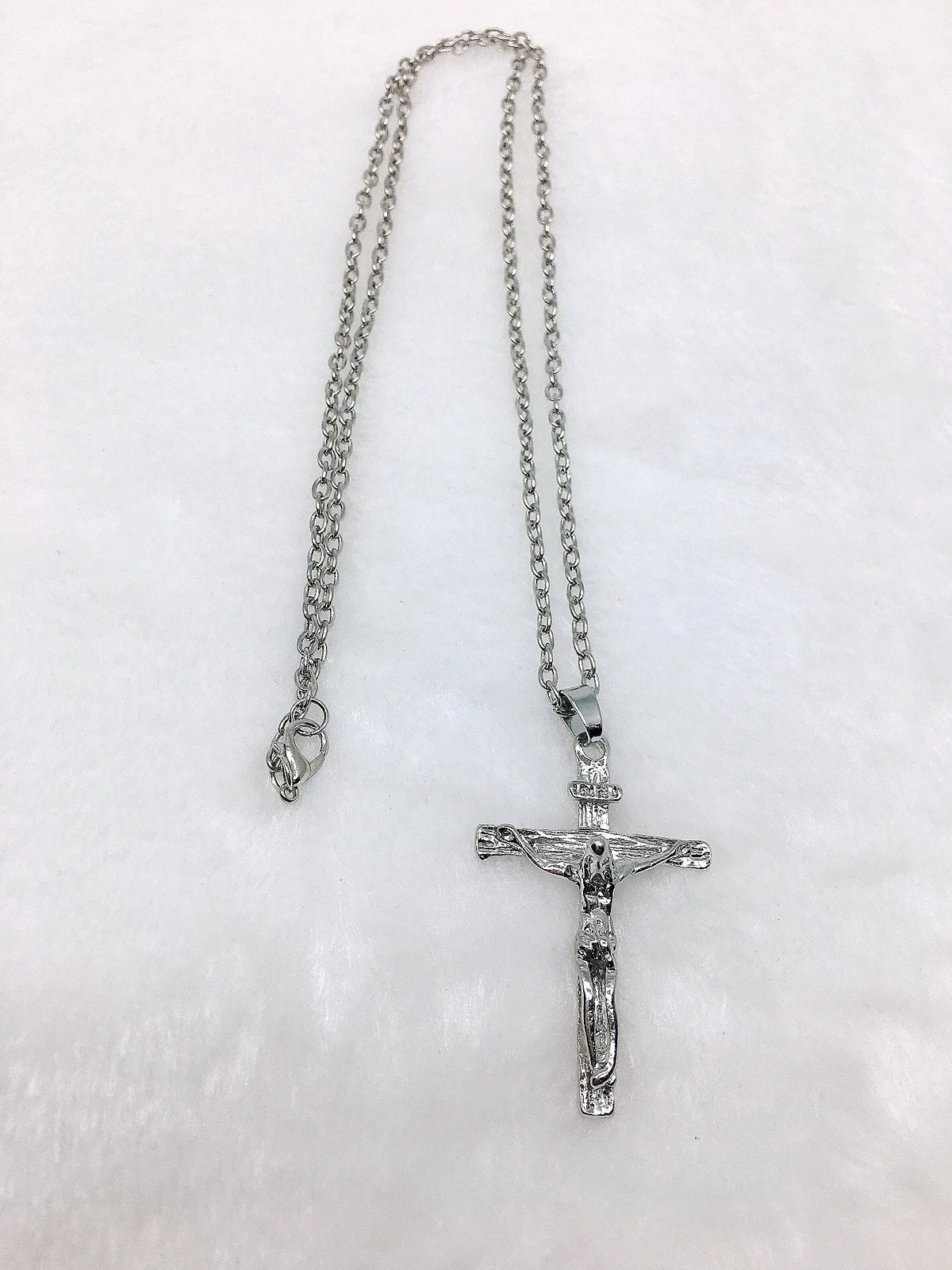 Fashion Crucifix Jesus Christ Men Jewelry Gold Brown Silver Color Metal Cross Pendant With Neck Chain Necklaces For Women Pi-Mart
