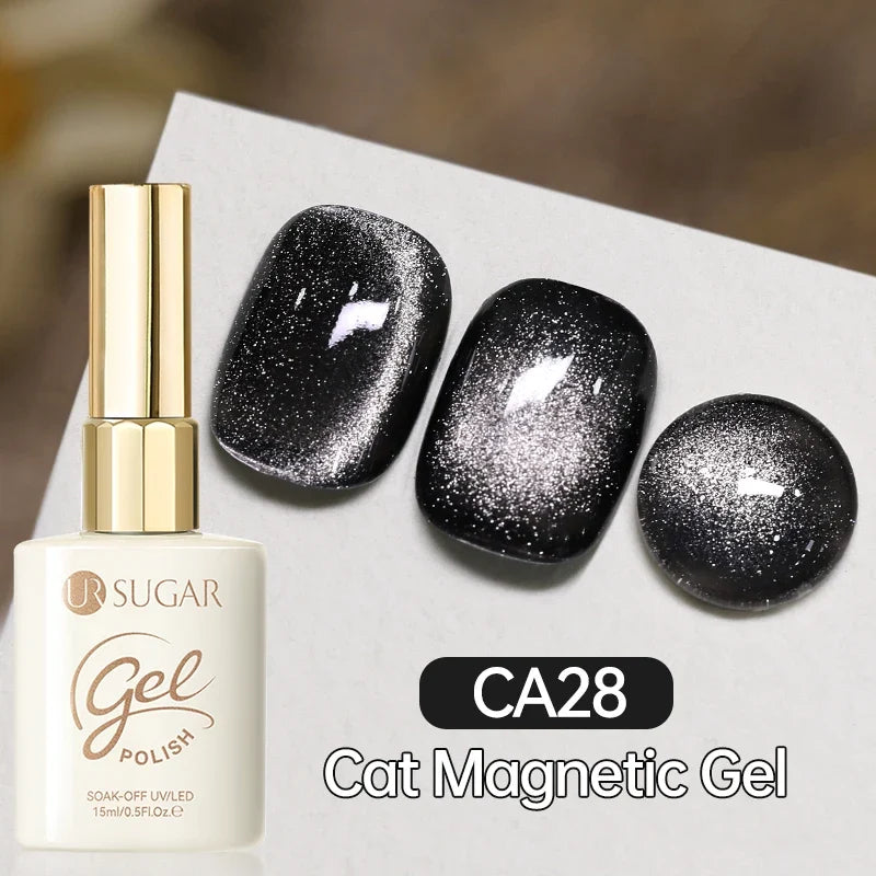 UR SUGAR 15ml Cat Magnetic Gel Nail Polish 30 Colors Semi Permanent Magnetic Gel UV/LED Soak Off Painting Vanrish Design Tri Light Beauty
