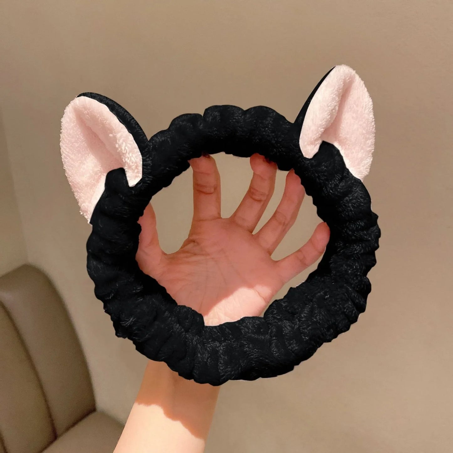 Hairband Cat Coral Plush Headband Cute Soft Hair Bow Headband Hairband Wash Face Makeup Headband Bandage Girl Accessories LadyShow.Store