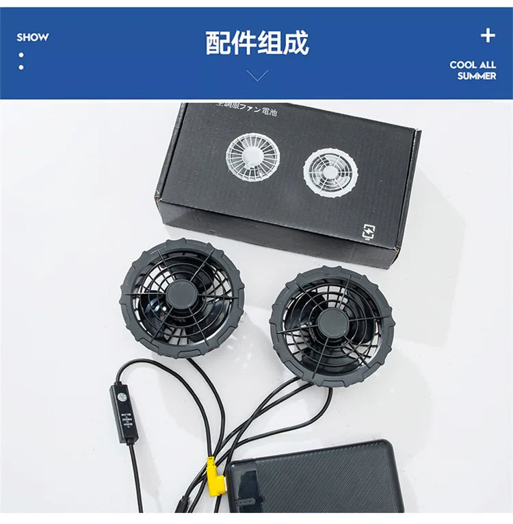 Cooling Air Conditioning Clothes with Fan Outdoor Charging Summer Cooling Welding Labor Overalls Men Pi-Mart