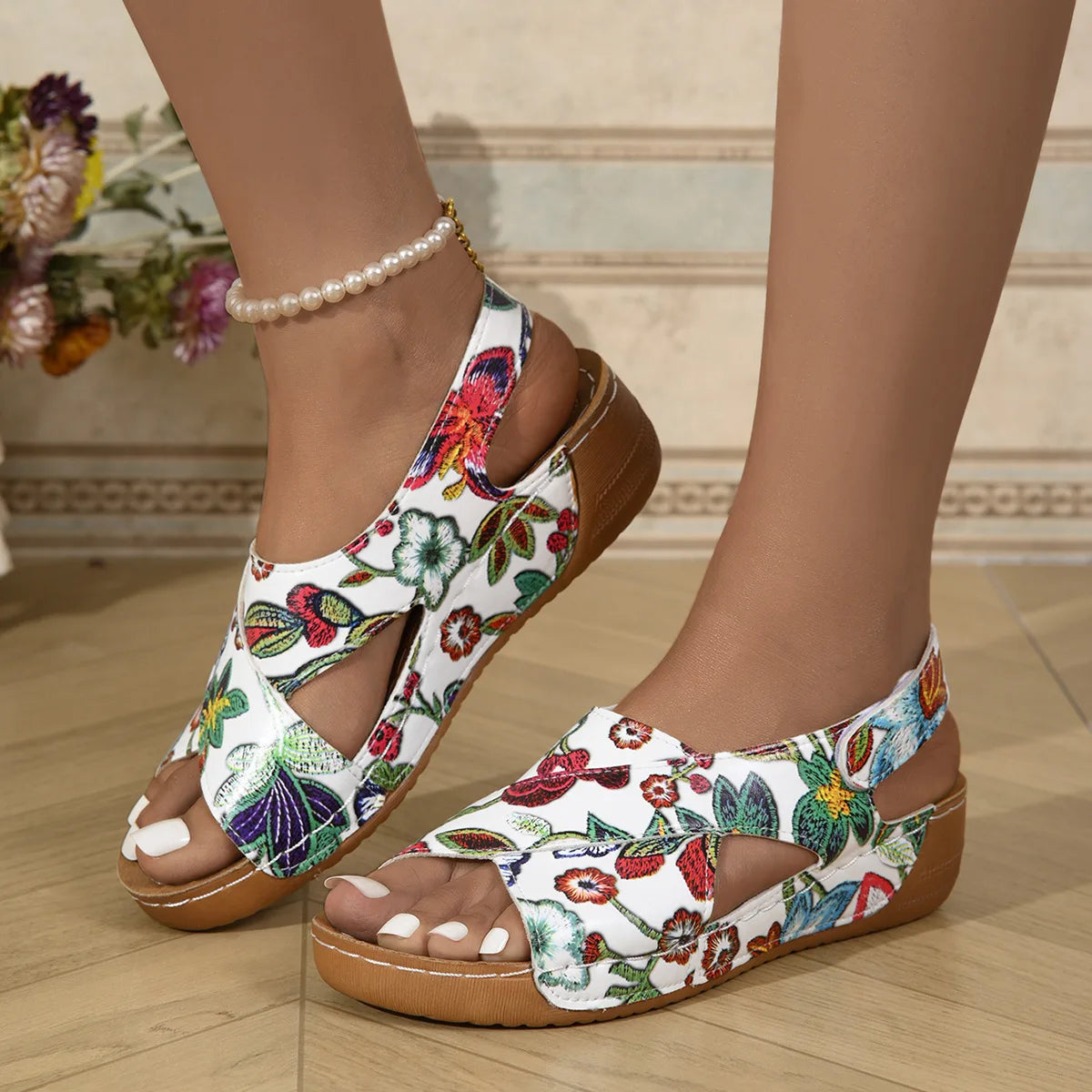 2025 Platform Wedge Sandals for Women Summer Leisure Comfortable Non Slip Thick Bottom Beach Shoes Sandalias Mujer Plus Size 43 Pi-Mart