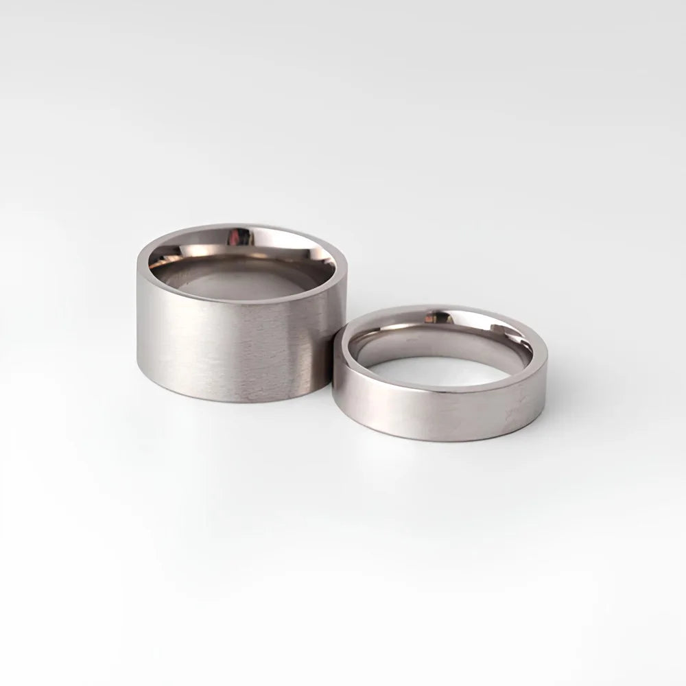 Men's Titanium Steel Bold Matte Ring Punk Syle 8mm Wedding Band Ring for Women Minimalist Gothic Jewelry Best Friend Gift Pi-Mart
