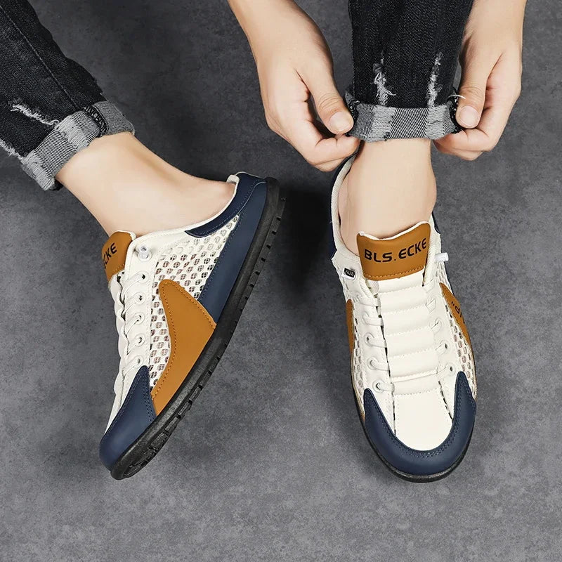 Men's Fashion Soft-soled Half Slippers Summer Men Trendy Bottom Casual Shoes Soft Sole Sneakers Zapatos De Hombre Plus Size 48 Pi-Mart