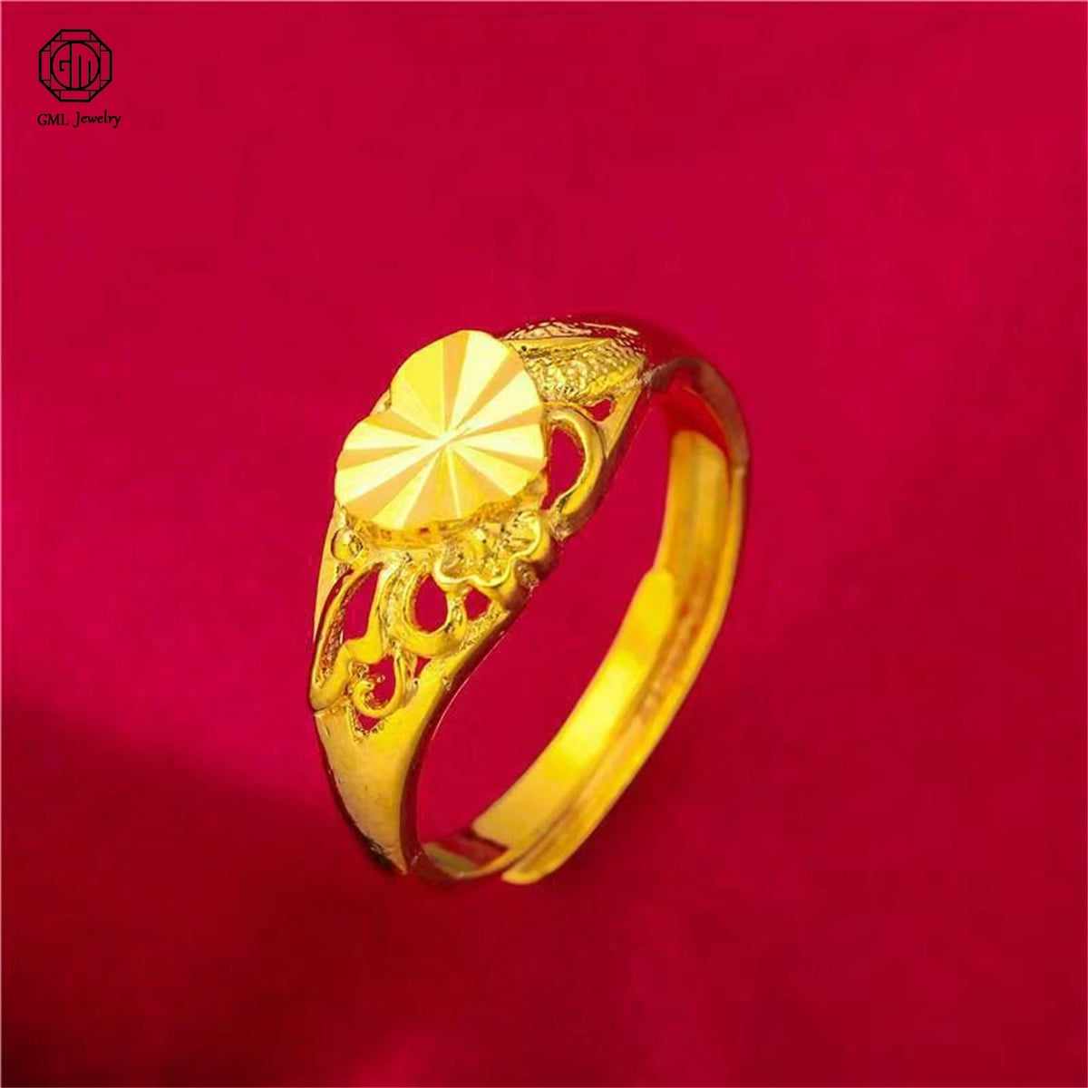 Sand Gold Adjustable Ring Matte Wide Band Openable Fade Resistant Unisex Couple Jewelry Solid Minimalist Gift Pi-Mart