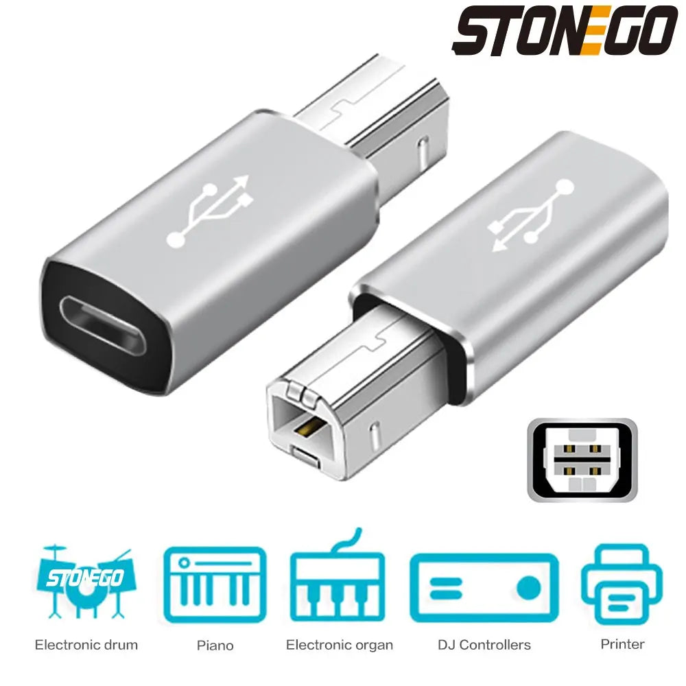 STONEGO Multifunctional Aluminum Alloy Type-C to USB Converter for Electronic Musical Instrument, Laptop, Printer Pi-Mart