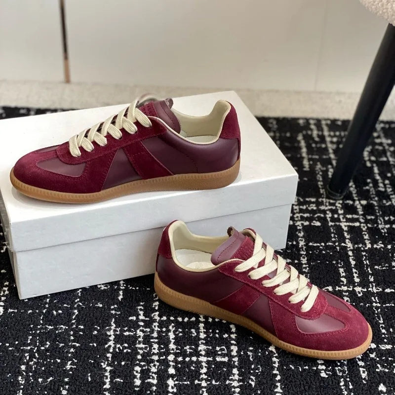 AIYUQI Women's Sneakers 2026 New Genuine Leather Ladies Moral Training Shoes Casual Spring Flat Shoes Women Pi-Mart