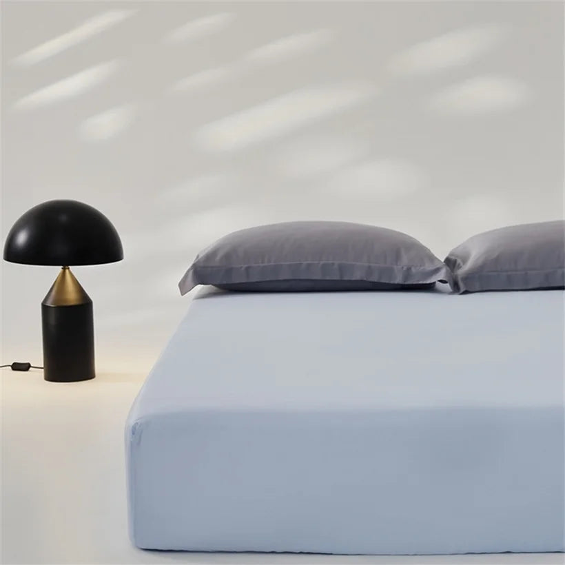3pcs Set 100% Mulberry Silk Bed Sheet Set with 1pc Fitted Sheet and 2pcs Pillowcase Mattress Cover for Double King Queen Size LadyShow.Store