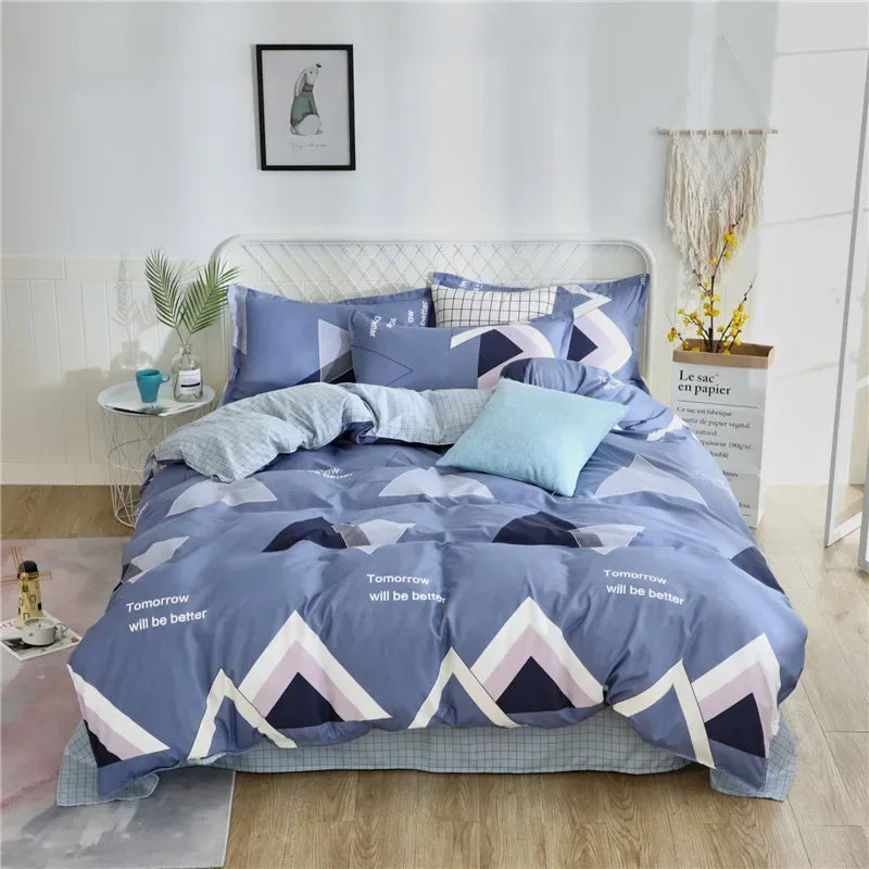 Lovely Cartoon King Size Duvet Cover Set 220x240 Skin Friendly Double Bed Quilt Cover Blanket Comforter Cover and Pillowcase Pi-Mart