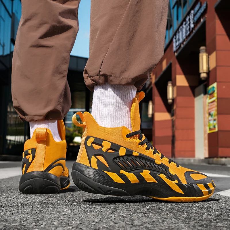 Men's Basketball Shoes Breathable Cushioning Non-Slip Wearable Runing Shoes Gym Training Athletic Basketball Sneakers for Men Pi-Mart