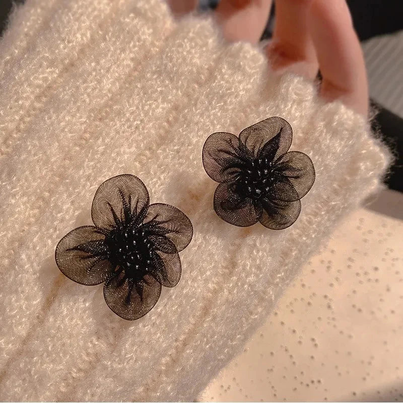 New Fashion Sweet Design Spring/Summer Blue Pink Enamel Flower Light Luxury High End Earrings Party Gifts for Women Jewelry Pi-Mart
