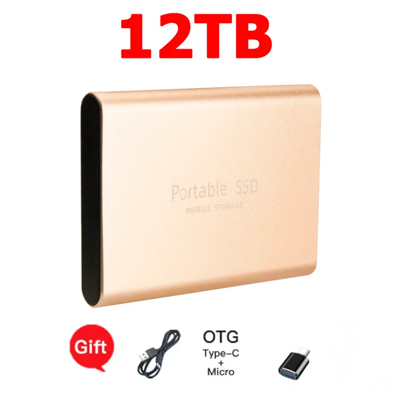Reliable Slim Storage Device Portable External SSD 1TB 4TB 16TB 128TB High Speed for Notebook Laptop Computer Pi-Mart