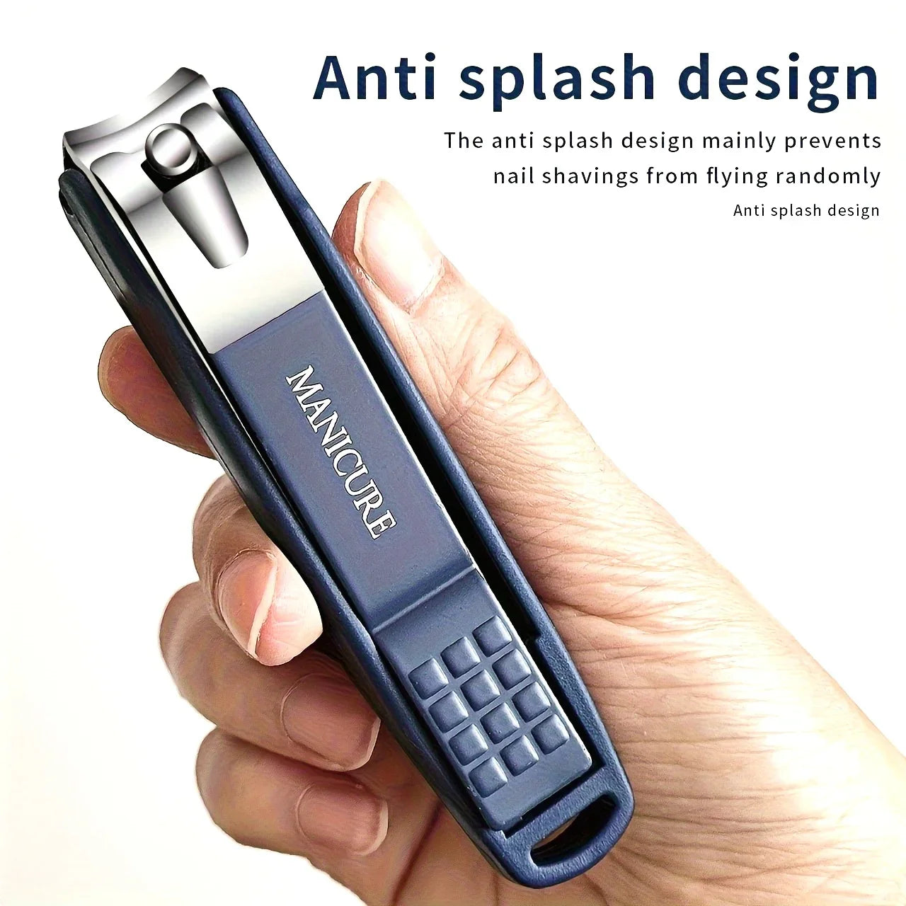 Stainless Steel Nail Clippers Manicure Tools Large Opening Nail Trimmer Anti Splash Design Sharp Edge Christmas Gift Tri Light Beauty