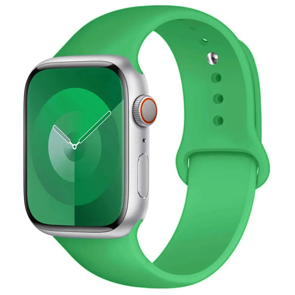 Silicone Band For Apple Watch strap 44mm 45mm 40mm 41mm 42-38mm 45 mm sport bracelet iwatch series 8 7 6 5 4 3 SE 9 Ultra 2 49mm LadyShow.Store