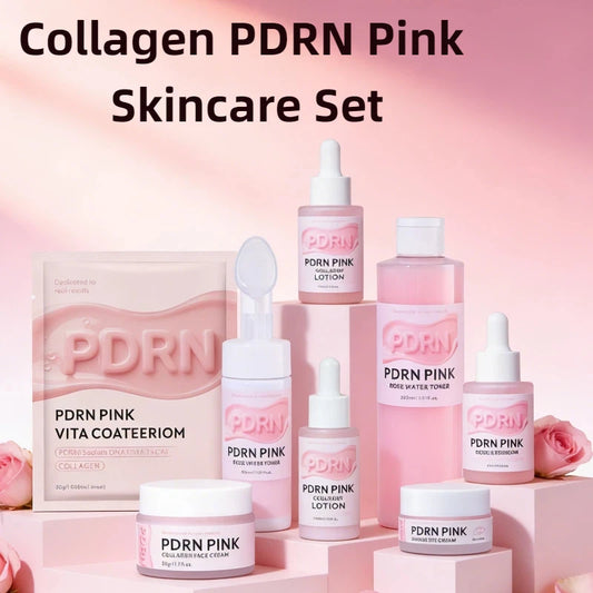 PDRN Pink Skincare Set Salmon Dna Collagen Vita Coating Mask Lift Firm Skin Make Skin Glow Moisturizing Nourishing Skincare Set Pi-Mart