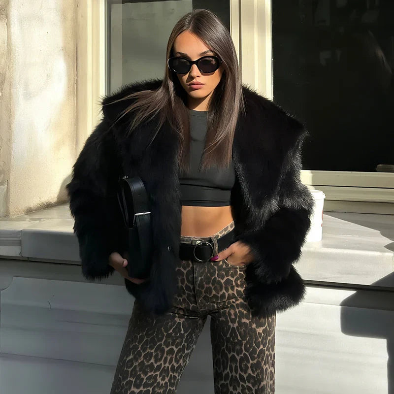 MUJER Faux Fur Hairy Coat Woman Warm Winter Fluffy Coat Women New Plush Jackets for Women Outerwears Luxury Women's Teddy Coats LadyShow.Store