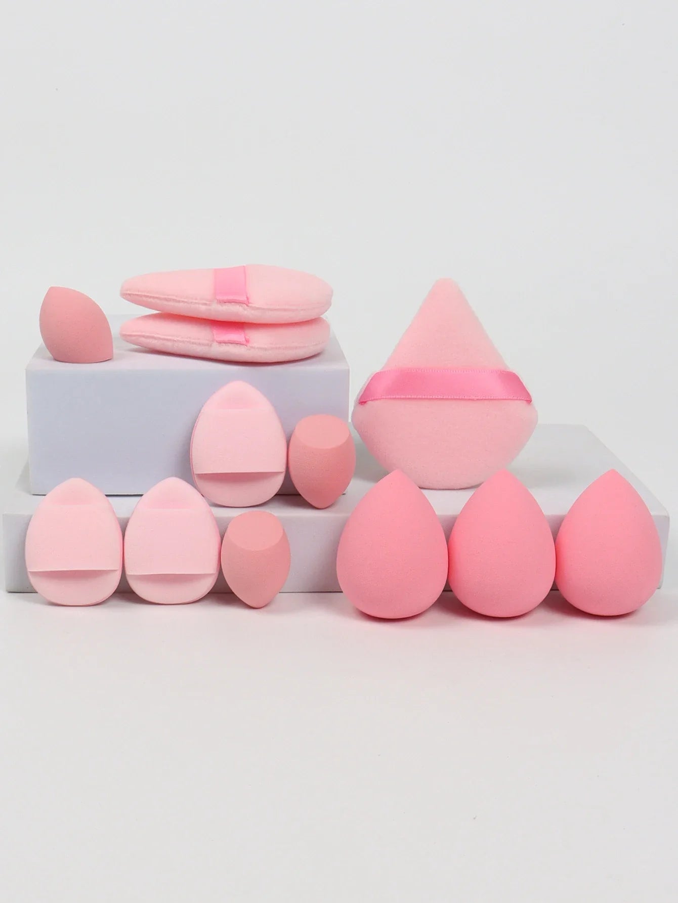 12-Piece All-Purpose Makeup Sponge Set, Made of 3 Loose Powder Puffs, 3 Mini Air Cushion Puffs, 3 Beauty Eggs and 3 Mini Beauty LadyShow.Store