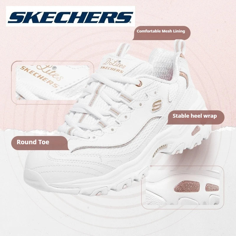 Skechers Shoes for Women D‘LITES Classic Dad Shoes Casual Comfortable Breathable Female Chunky Sneakers skerchers para mujeres Pi-Mart