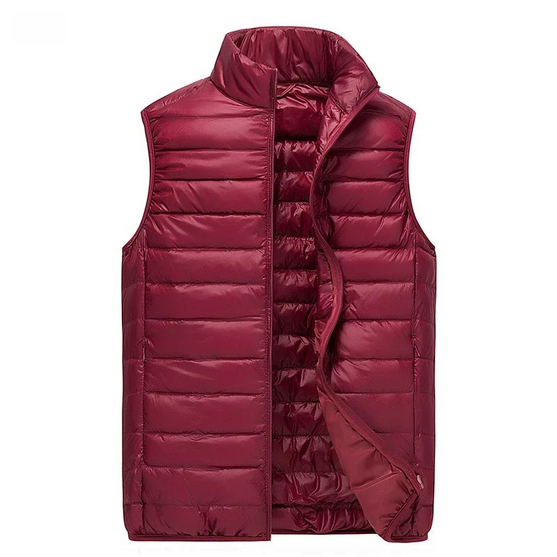 UETEEY 2026 Winter Sleeveless Puffer Vest Jacket Men Packable White Duck Down Waistcoat Lightweight Waterproof Casual Man Coat LadyShow.Store