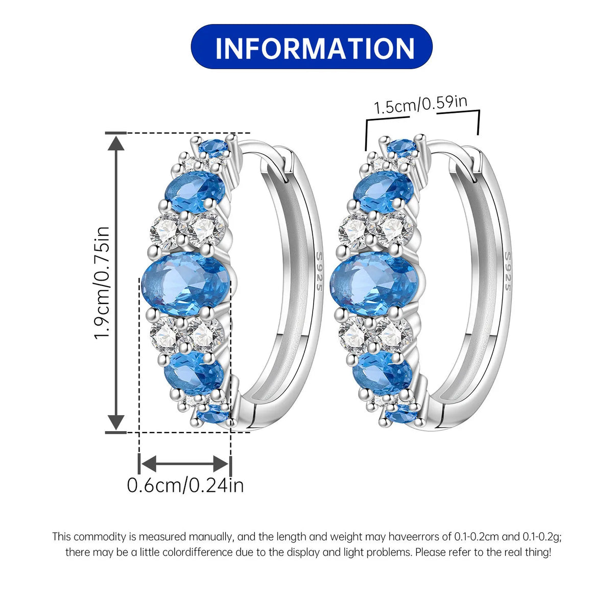 PANPOKI S925 Sterling Silver Purple Zircon Series Earrings Hoop Earrings For Women Jewelry Original Party Trendy Gifts Pi-Mart