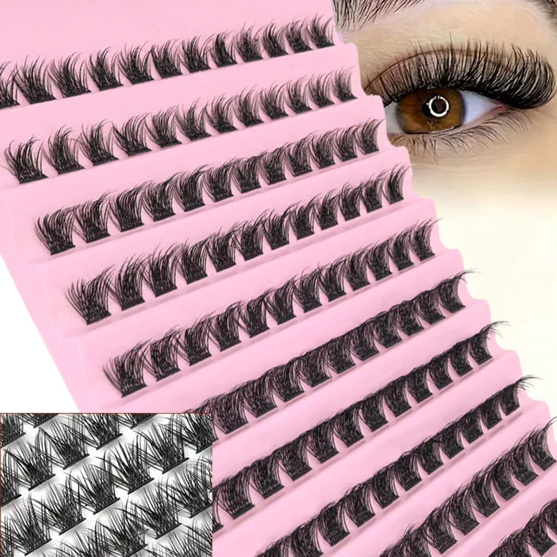 DIY Eyelash Extension Kit Individual Lashes Cluster Mix Lash Clusters with Lash Bond and Seal and Lash Accessories LadyShow.Store