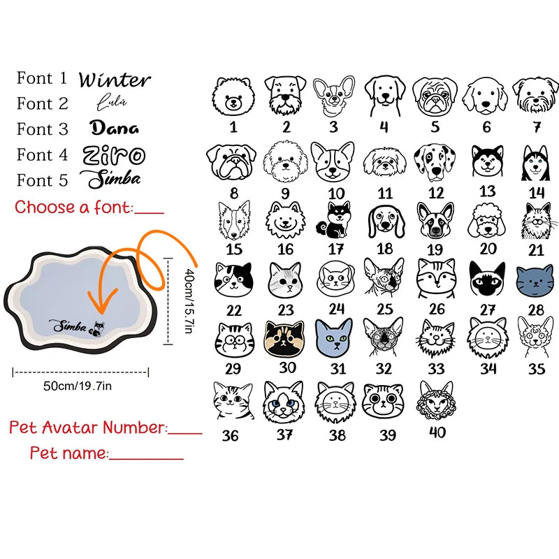 Custom Pet Feeding Mat Cute Shape Dog Diatom Mud Floor Mat Non-Slip Waterproof Home Decoration Dog Feeding Pad Pi-Mart