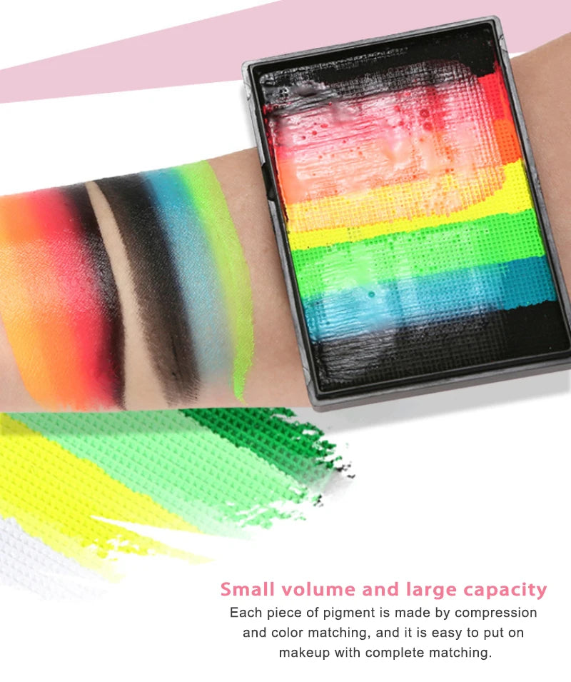 50g Facial and Body Paint Palette,Non-Toxic Rainbow Water-Soluble Body Paint for Rainbow Festival,Cosplay,Party,Art,Stage Makeup Pi-Mart