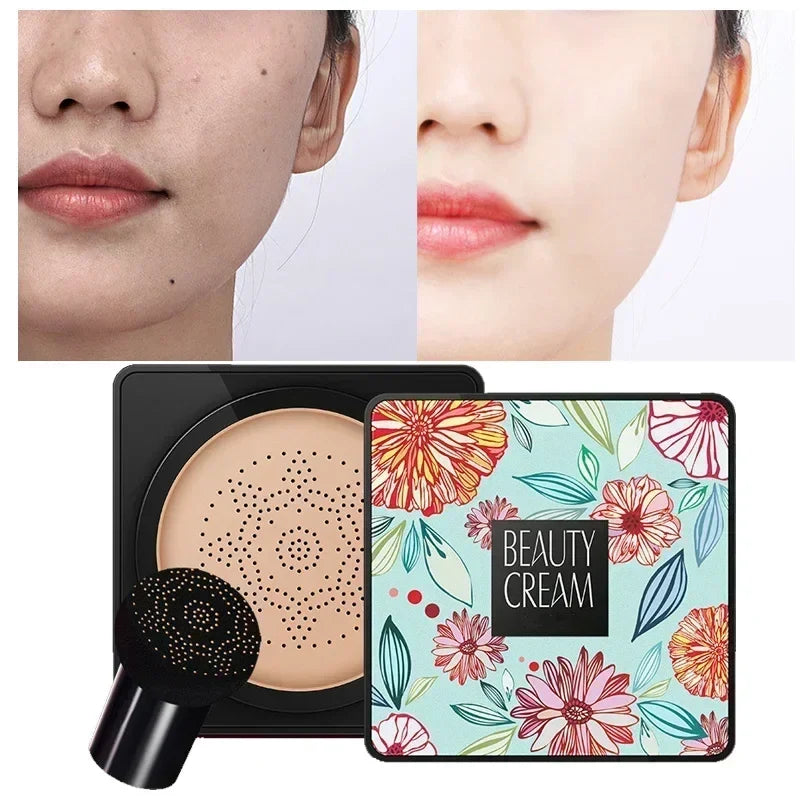 Mushroom Head Air Cushion, CC Cream Natural Moisturizing Foundation Concealer Whitening Oil-control Makeup Cosmetics BB Cream Tri Light Beauty