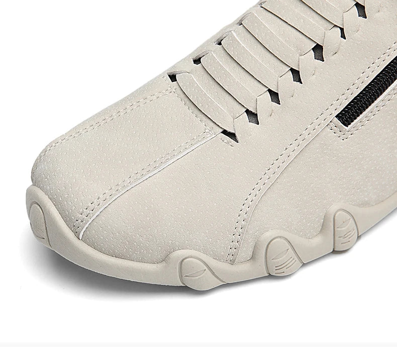 Men's Casual Shoes Side Zipper Short Boots Versatile Flats Bottom Trbottomyy Fashion Pu Leather Men's Shoes Spring Suitable for Outdoor Sports Pi-Mart