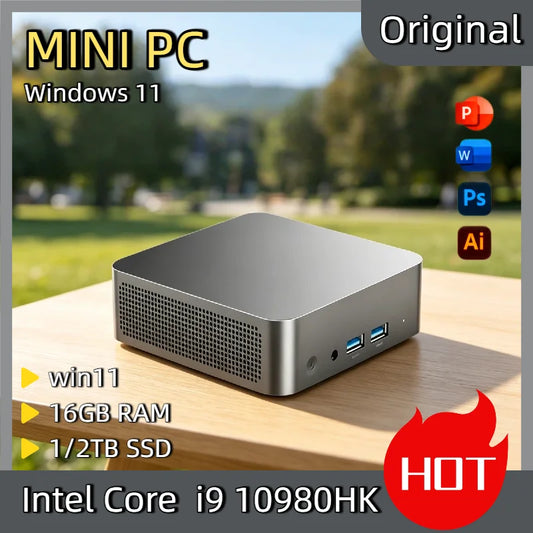 Windows 11 Pro Mini PC Intel Core i9 10980HK 16GB RAM 1TB/2TB SSD WIFI6 BT5.2 4K HD Study Gaming Office 3 Year Warranty Pi-Mart