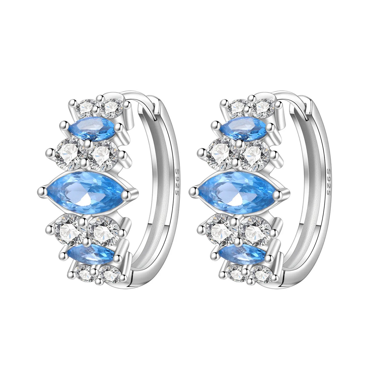 PANPOKI S925 Sterling Silver Purple Zircon Series Earrings Hoop Earrings For Women Jewelry Original Party Trendy Gifts Pi-Mart